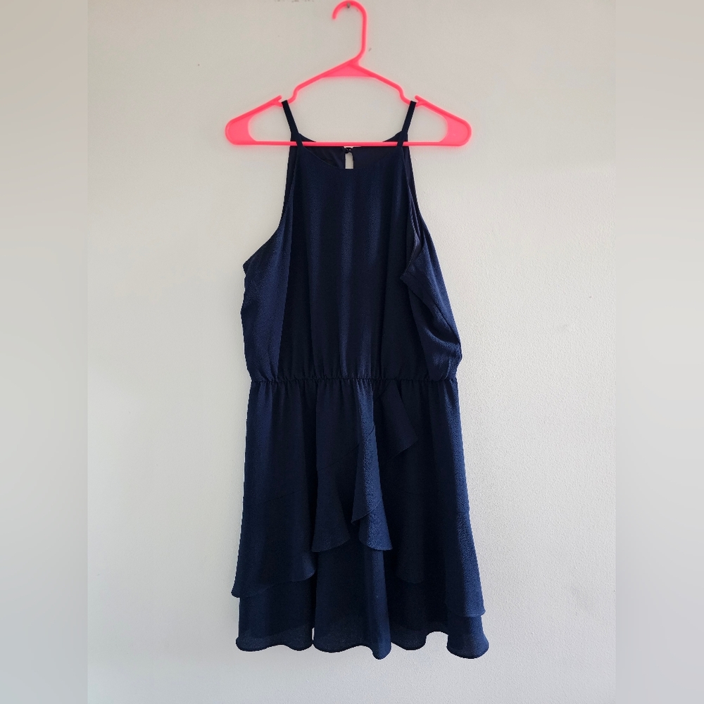 Iz Byer Navy Blue Sleeveless Dress